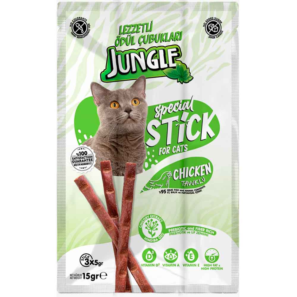 Jungle Sticks Tavuklu Kedi Ödül Çubuğu 3x5 Gr